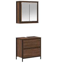 2-tlg. Badmöbel-Set Braun Eichen-Optik Holzwerkstoff