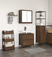 2-tlg. Badmöbel-Set Braun Eichen-Optik Holzwerkstoff