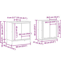 2-tlg. Badmöbel-Set Räuchereiche Holzwerkstoff