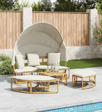 Outdoor-Loungebett mit Dach und Kissen Poly Rattan