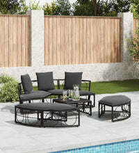 Outdoor-Loungebett ohne Dach Schwarz Poly Rattan