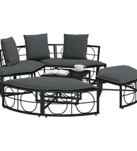 Outdoor-Loungebett ohne Dach Schwarz Poly Rattan