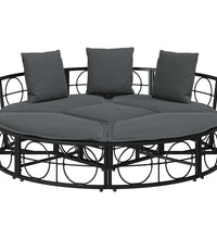 Outdoor-Loungebett ohne Dach Schwarz Poly Rattan