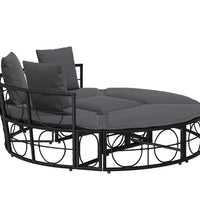 Outdoor-Loungebett ohne Dach Schwarz Poly Rattan