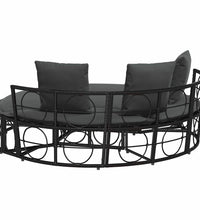 Outdoor-Loungebett ohne Dach Schwarz Poly Rattan