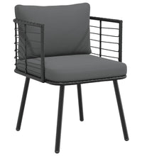Gartensessel mit Kissen Schwarz Poly Rattan