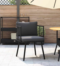 Gartensessel mit Kissen Schwarz Poly Rattan