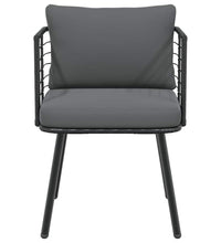 Gartensessel mit Kissen Schwarz Poly Rattan
