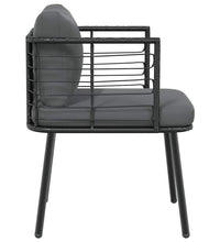 Gartensessel mit Kissen Schwarz Poly Rattan
