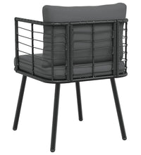 Gartensessel mit Kissen Schwarz Poly Rattan