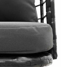 Gartensessel mit Kissen Schwarz Poly Rattan