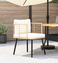 Gartenstuhl mit Kissen Natur Poly Rattan