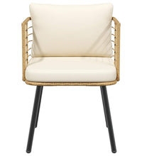 Gartenstuhl mit Kissen Natur Poly Rattan