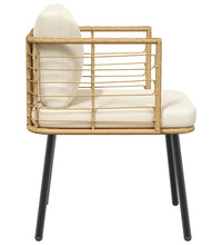 Gartenstuhl mit Kissen Natur Poly Rattan