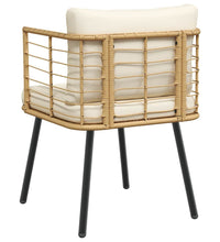 Gartenstuhl mit Kissen Natur Poly Rattan