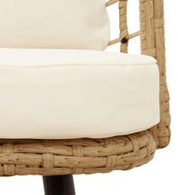 Gartenstuhl mit Kissen Natur Poly Rattan