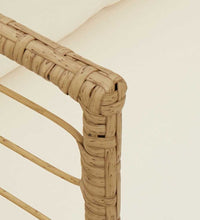 Gartenstuhl mit Kissen Natur Poly Rattan