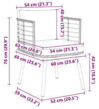Gartenstuhl mit Kissen Natur Poly Rattan