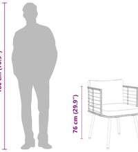 Gartenstuhl mit Kissen Natur Poly Rattan