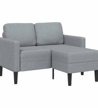 2-Sitzer-Sofa mit Chaiselongue L-Form Hellgrau 125 cm Stoff