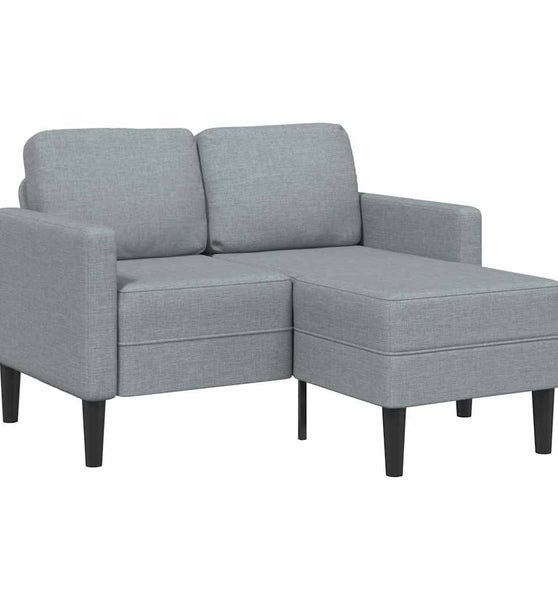 2-Sitzer-Sofa mit Chaiselongue L-Form Hellgrau 125 cm Stoff