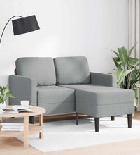 2-Sitzer-Sofa mit Chaiselongue L-Form Hellgrau 125 cm Stoff