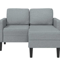 2-Sitzer-Sofa mit Chaiselongue L-Form Hellgrau 125 cm Stoff
