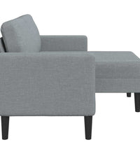 2-Sitzer-Sofa mit Chaiselongue L-Form Hellgrau 125 cm Stoff