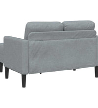2-Sitzer-Sofa mit Chaiselongue L-Form Hellgrau 125 cm Stoff