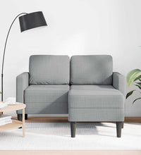 2-Sitzer-Sofa mit Chaiselongue L-Form Hellgrau 125 cm Stoff