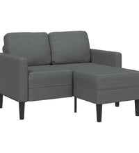 2-Sitzer-Sofa mit Chaiselongue L-Form Dunkelgrau 125 cm Stoff