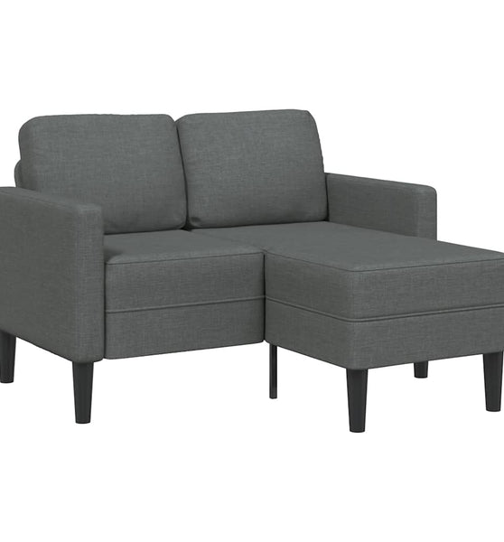 2-Sitzer-Sofa mit Chaiselongue L-Form Dunkelgrau 125 cm Stoff
