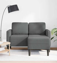 2-Sitzer-Sofa mit Chaiselongue L-Form Dunkelgrau 125 cm Stoff