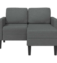 2-Sitzer-Sofa mit Chaiselongue L-Form Dunkelgrau 125 cm Stoff
