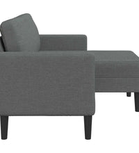 2-Sitzer-Sofa mit Chaiselongue L-Form Dunkelgrau 125 cm Stoff