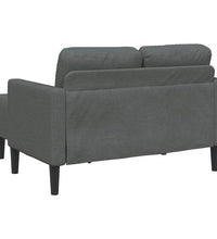 2-Sitzer-Sofa mit Chaiselongue L-Form Dunkelgrau 125 cm Stoff