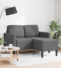 2-Sitzer-Sofa mit Chaiselongue L-Form Dunkelgrau 125 cm Stoff