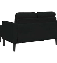 2-Sitzer-Sofa mit Chaiselongue L-Form Schwarz 125 cm Stoff