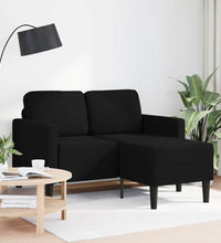 2-Sitzer-Sofa mit Chaiselongue L-Form Schwarz 125 cm Stoff