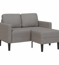 2-Sitzer-Sofa mit Chaiselongue L-Form Taupe 125 cm Stoff