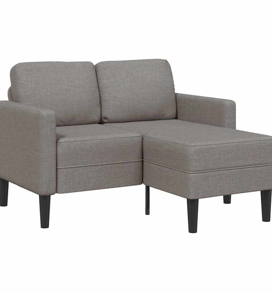 2-Sitzer-Sofa mit Chaiselongue L-Form Taupe 125 cm Stoff