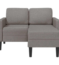 2-Sitzer-Sofa mit Chaiselongue L-Form Taupe 125 cm Stoff