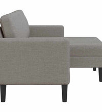 2-Sitzer-Sofa mit Chaiselongue L-Form Taupe 125 cm Stoff