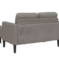 2-Sitzer-Sofa mit Chaiselongue L-Form Taupe 125 cm Stoff