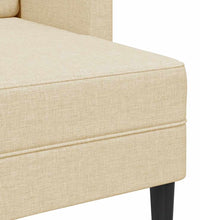2-Sitzer-Sofa mit Chaiselongue L-Form Creme 125 cm Stoff