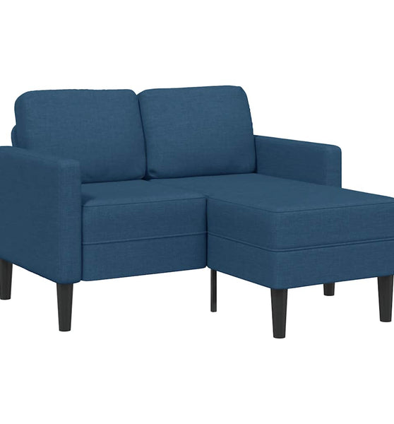 2-Sitzer-Sofa mit Chaiselongue L-Form Blau 125 cm Stoff