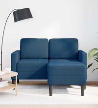2-Sitzer-Sofa mit Chaiselongue L-Form Blau 125 cm Stoff