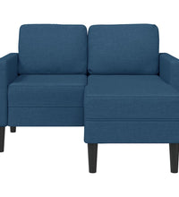 2-Sitzer-Sofa mit Chaiselongue L-Form Blau 125 cm Stoff