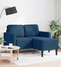 2-Sitzer-Sofa mit Chaiselongue L-Form Blau 125 cm Stoff