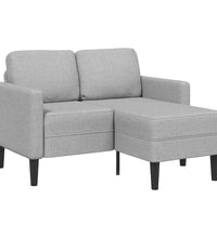 2-Sitzer-Sofa mit Chaiselongue L-Form Wolkengrau 125 cm Stoff